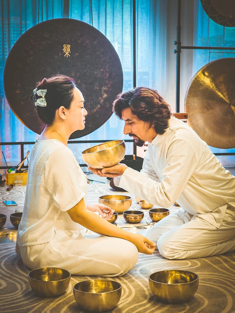 An individual sound healing session